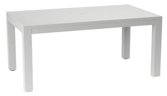 Sunset West Naples Satin White Metal Rectangular Outdoor Dining Table-0