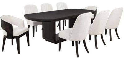 Coaster® Leandro 9-Piece Burnished Black/Cream Dining Set Front view of the Coaster® Leandro 9-Piece Burnished Black/Cream Dining Set