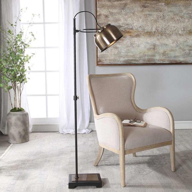 Uttermost® Bessemer Antique Brass Floor Lamp-1