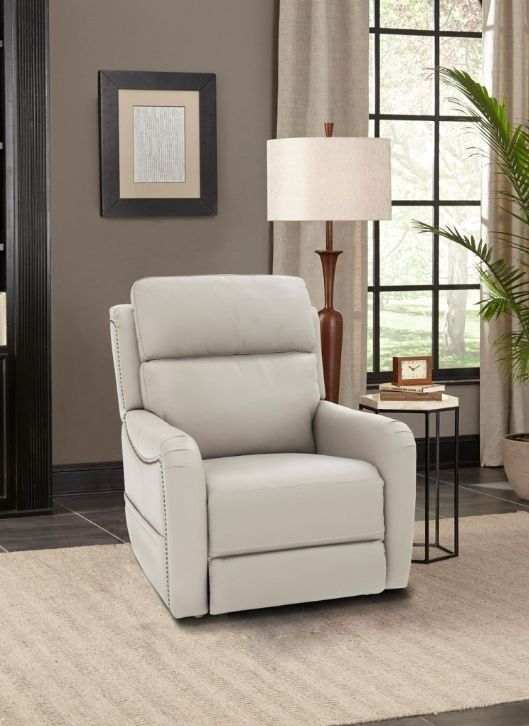 BarcaLounger® Longview Rainer Dove Leather Power Lift Recliner-2