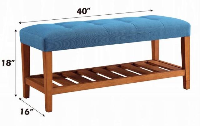 ACME Furniture Charla Light Blue/Oak Bench-3