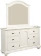 Elements International Brookpine White Dresser and Mirror Set-0