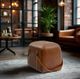 YHD Carter Cognac Ottoman Pouf-1