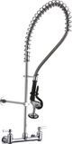 Elkay Chrome 8" Centerset Wall Mount Faucet 44" Flexible Hose with 1.2 GPM Spray Head and 2" Lever Handles-0