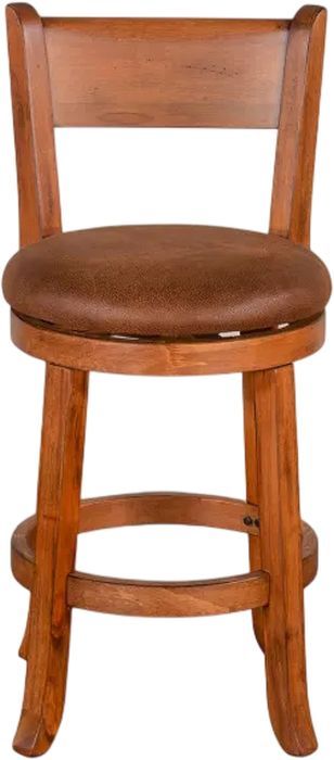Sunny Designs™ Sedona Rustic Oak 24" Fullback Swivel Bar Stool-2