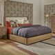 Flexsteel® Normandy Cream/Driftwood King Upholstered Panel Storage Bed-1