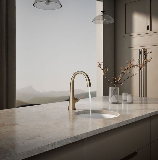 KOHLER® Graze® Vibrant Brushed Bronze Single-Handle Bar Sink Faucet-2