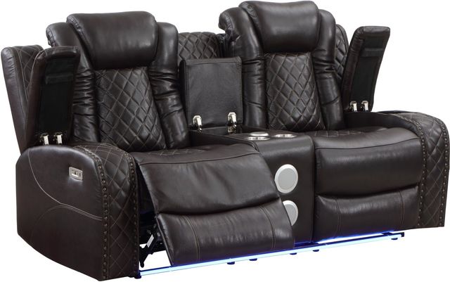 New Classic® Home Furnishings Joshua Brown Console Loveseat with Dual Recliners-3