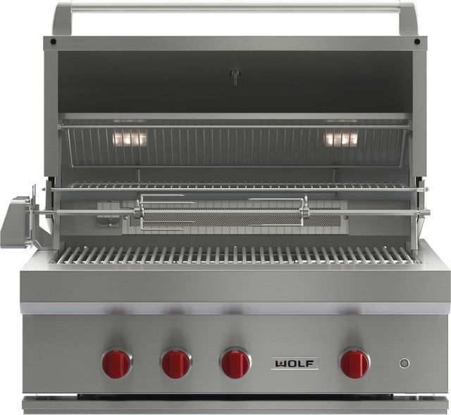 Wolf® 4-Burner Stainless Steel Built-In Liquid Propane Grill-1