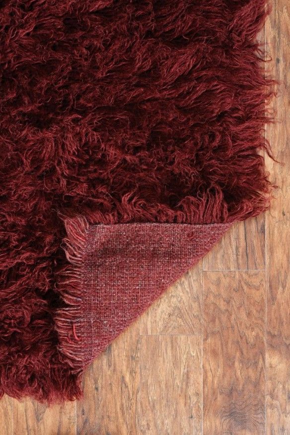Linon Flokati Burgundy 5'x8' Area Rug-4