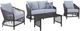Signature Design by Ashley® Bodega Island 4-Piece Black/Gray Aluminum/Fabric Outdoor Conversation Set-0