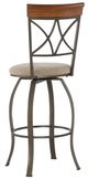 Powell® Hamilton Beige/Matte Pewter Swivel Bar Stool-4
