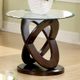 Furniture of America® Atwood II Glass Top End Table with Dark Walnut Base-2