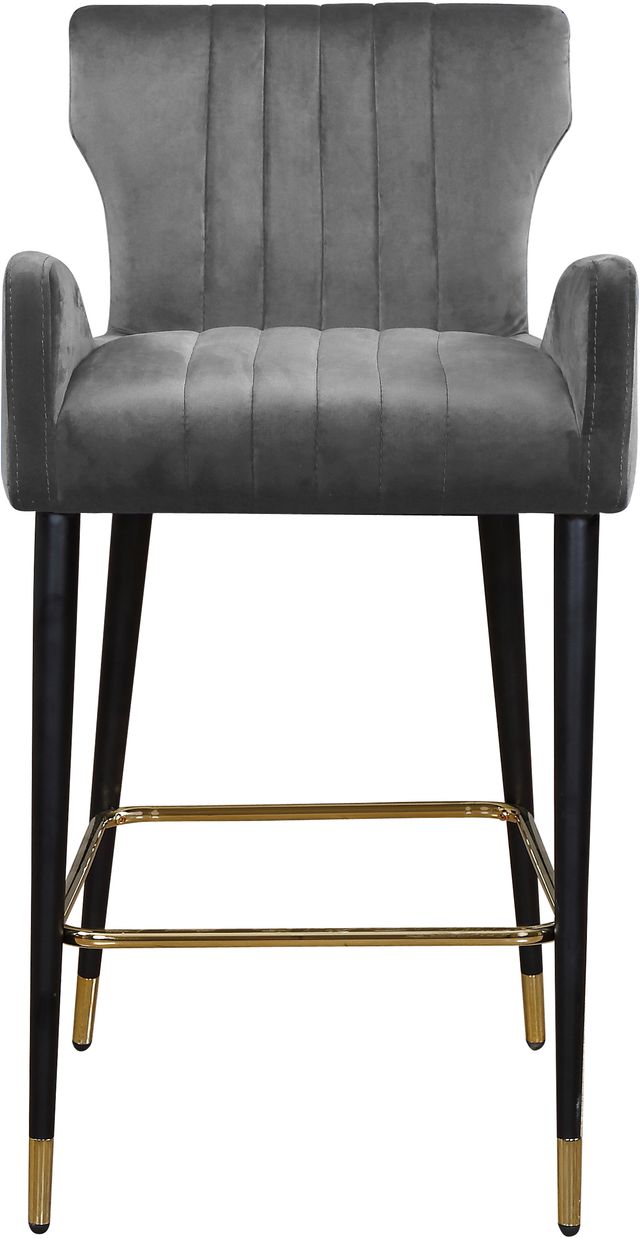 Meridian Furniture Luxe Gray Velvet Counter Stool-2