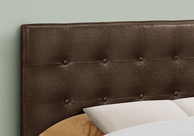 Monarch Specialties Inc. Brown Leather Look Full Headboard-1