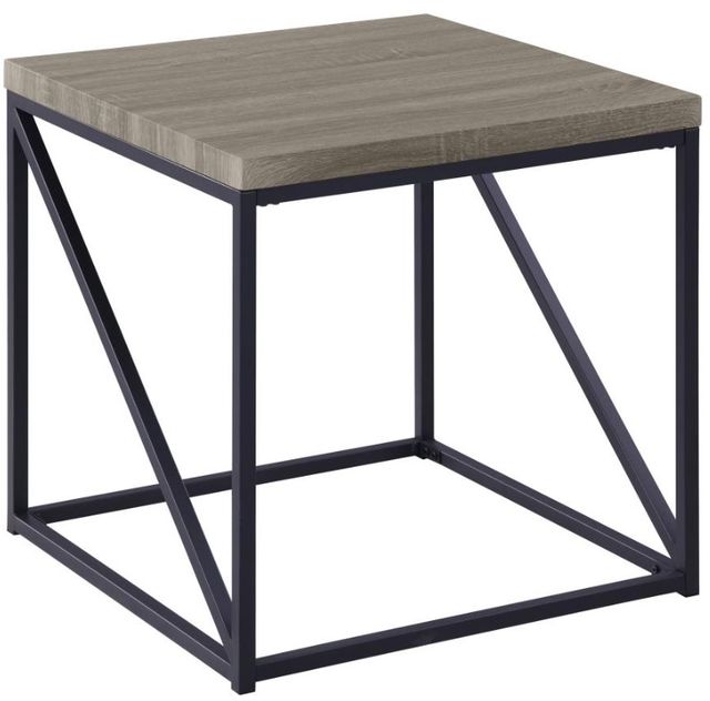 Coaster® Birdie 3-Piece Sonoma Gray Occasional Table with Black Base Set-4