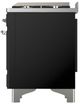 Ilve® Majestic III 36" Glossy Black Pro Style Dual Fuel Liquid Propane Range with Solid Door and Chrome Trim-4