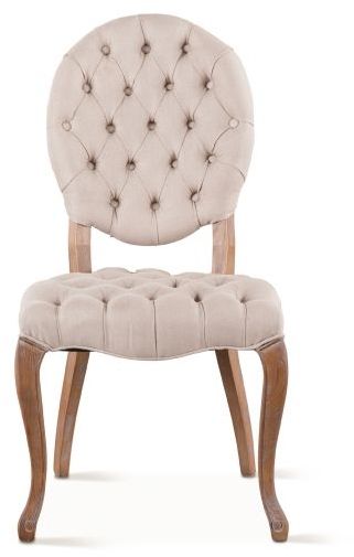 Home Trends & Design Upholstered Dining Off-White Linen Penelope Dining Chair-3