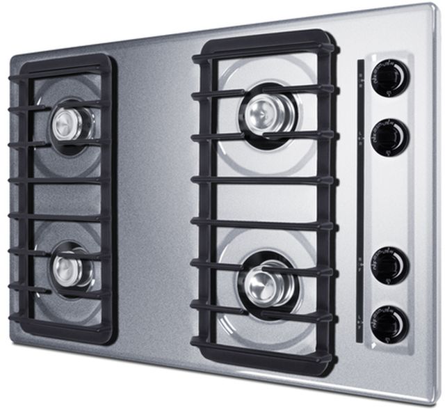 Summit® 30" Chrome Gas Cooktop-1