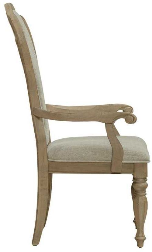 Liberty Furniture Magnolia Manor Ivory/Weathered Bisque Upholstered Splat Back Arm Chair-3