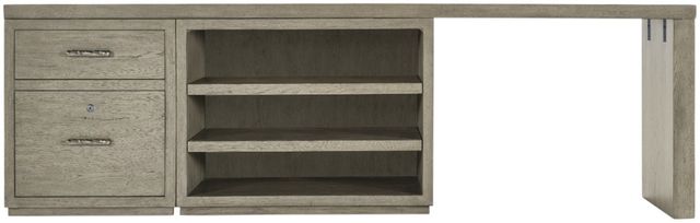 Hooker® Furniture Linville Falls Mink 96" Desk with Small File and Open Desk Cabinet-1