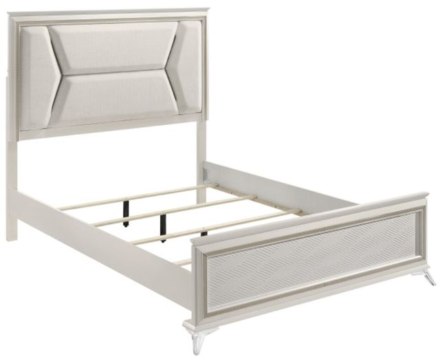 Homelegance® Audra Gold/White Queen Panel Bed-3