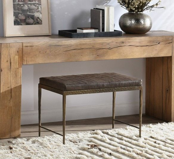 Classic Home Cocoa Brown/Dark Bronze 28" Bench-1