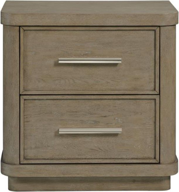 Riverside Furniture Pasadena Casual Taupe 2-Drawer Nightstand-1