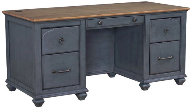 Legends Home Americana Blue/Whiskey Executive Desk-0