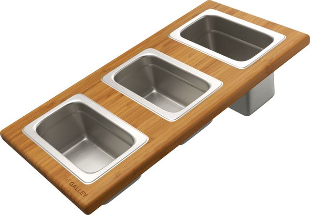 The Galley® Natural Golden Bamboo Upper Tier Condiment Serving Board-0