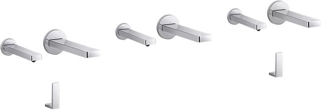KOHLER® Composed® 6-Piece Polished Chrome Touchless Lavatory Faucet and Soap Dispenser Set for Constellation™ 90" Lavatory System with Backsplash-0