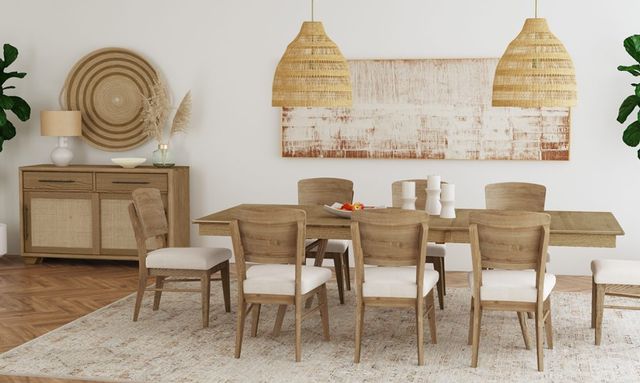 A-America® Barbossa Beige/Dark Caramel Upholstered Dining Side Chair-1