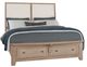 Vaughan-Bassett Woodbridge Clear Maple/White King Upholstered Panel Storage Bed-0