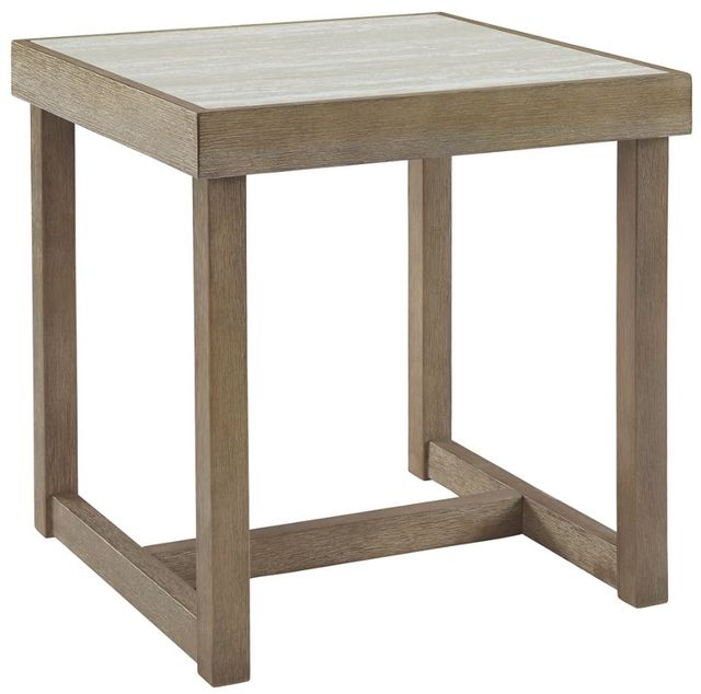 Signature Design by Ashley® Challene Light Gray Square End Table-0