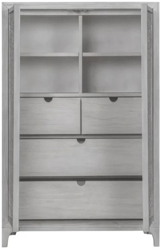 Modus Furniture Boho Chic Washed White Wardrobe Chest-3