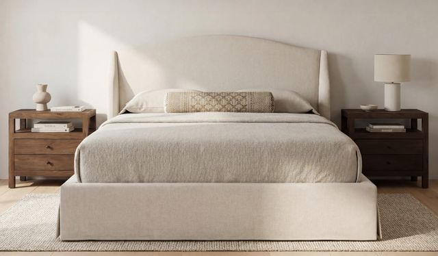 Moe's Home Collection Weston Cream Queen Storage Panel Bed-1