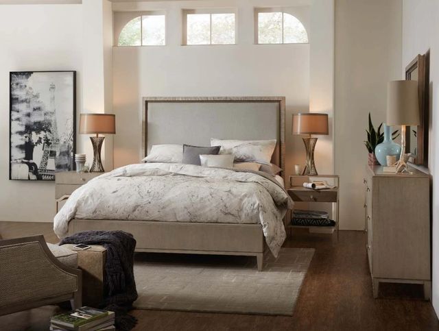 Hooker® Furniture Elixir Greer/Serene Gray Beige King Upholstered Panel Bed-1