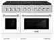 ZLINE Paramount 48" 6.7 Cu. Ft. Satin Stainless Steel Gas Range with 8 Burner DuoPro™ Cooktop and Convection Gas Oven with White Matte Door-0