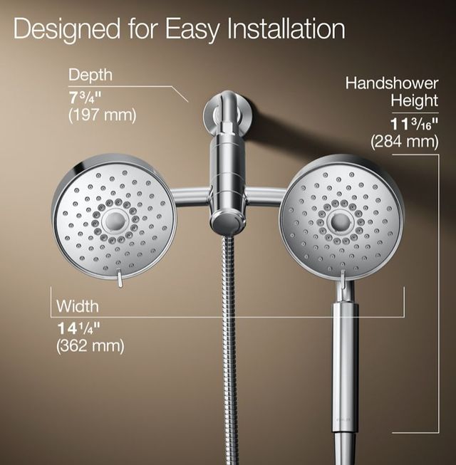 KOHLER® Purist® Polished Chrome 2.5 GPM 2-in-1 Multifunction Shower Combo Kit-2