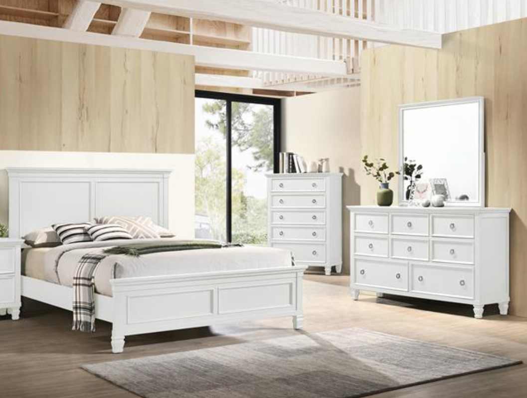 New Classic® Home Furnishings Tamarack 4-Piece White Full Panel Bedroom Set  | Darvin Furniture | Orland Park, IL, image size:1057x798
