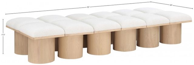 Meridian Furniture Pavilion 12-Piece Cream/Natural93" Modular Bench Set-3