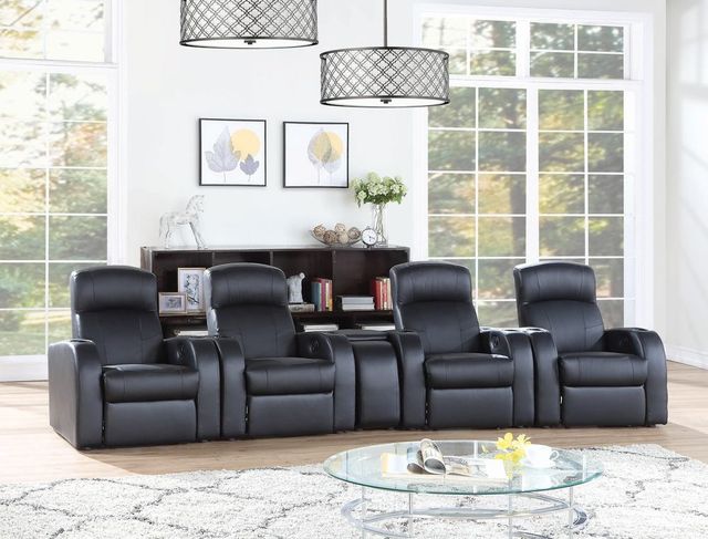 Coaster® Cyrus 5-Piece Black Home Theater Seating Set-1
