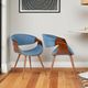 Armen Living Butterfly 2-Piece Blue/Walnut Dining Chair Set-1