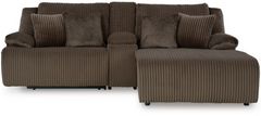 Signature Design by Ashley® Top Tier 3-Piece Chocolate Reclining Sectional Sofa with Chaise