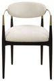 Uttermost® Moxie Matte Black/Off-White Dining Arm Chair with Brushed Brass Accent-3