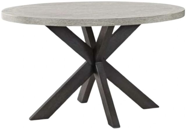 Elements International Axel Light Gray Dining Table with Espresso Base-0