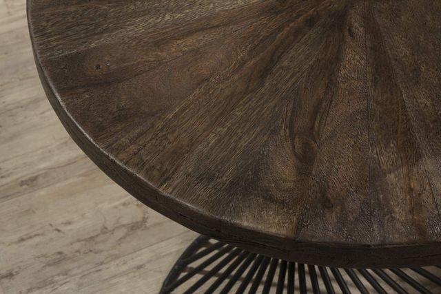 HH2 Home Kanister Walnut End Table with Dark Pewter Base-1