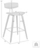 Armen Living Fox 2-Piece Black Counter Stool Set-2
