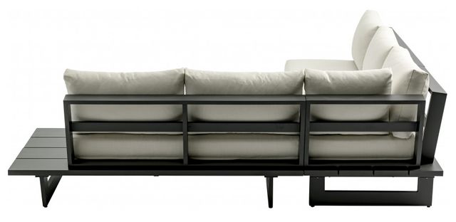 Meridian Furniture Maldives 3-Piece Cream/Gray Aluminum/Fabric Outdoor Modular Sectional-2