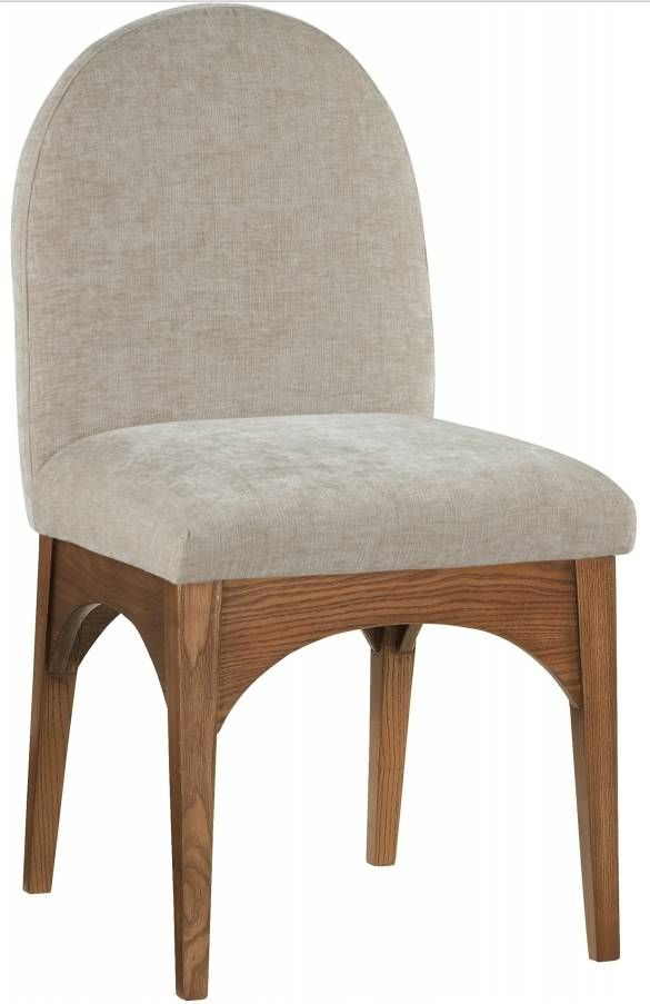 Meridian Furniture Waldorf Beige/Walnut Chenille Upholstered Dining Chair-0